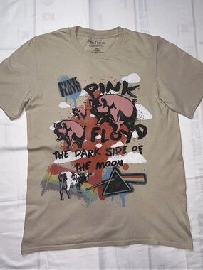 Pink Floyd Beige Band Tee with Black Logo